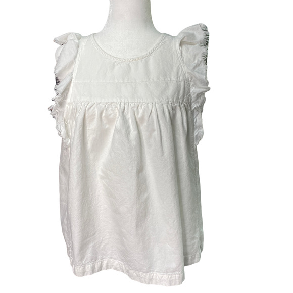 AG Adriano Goldschmied | sz S Women's White Sleeveless Ruffle Jennifer Top $168 - Picture 2 of 7